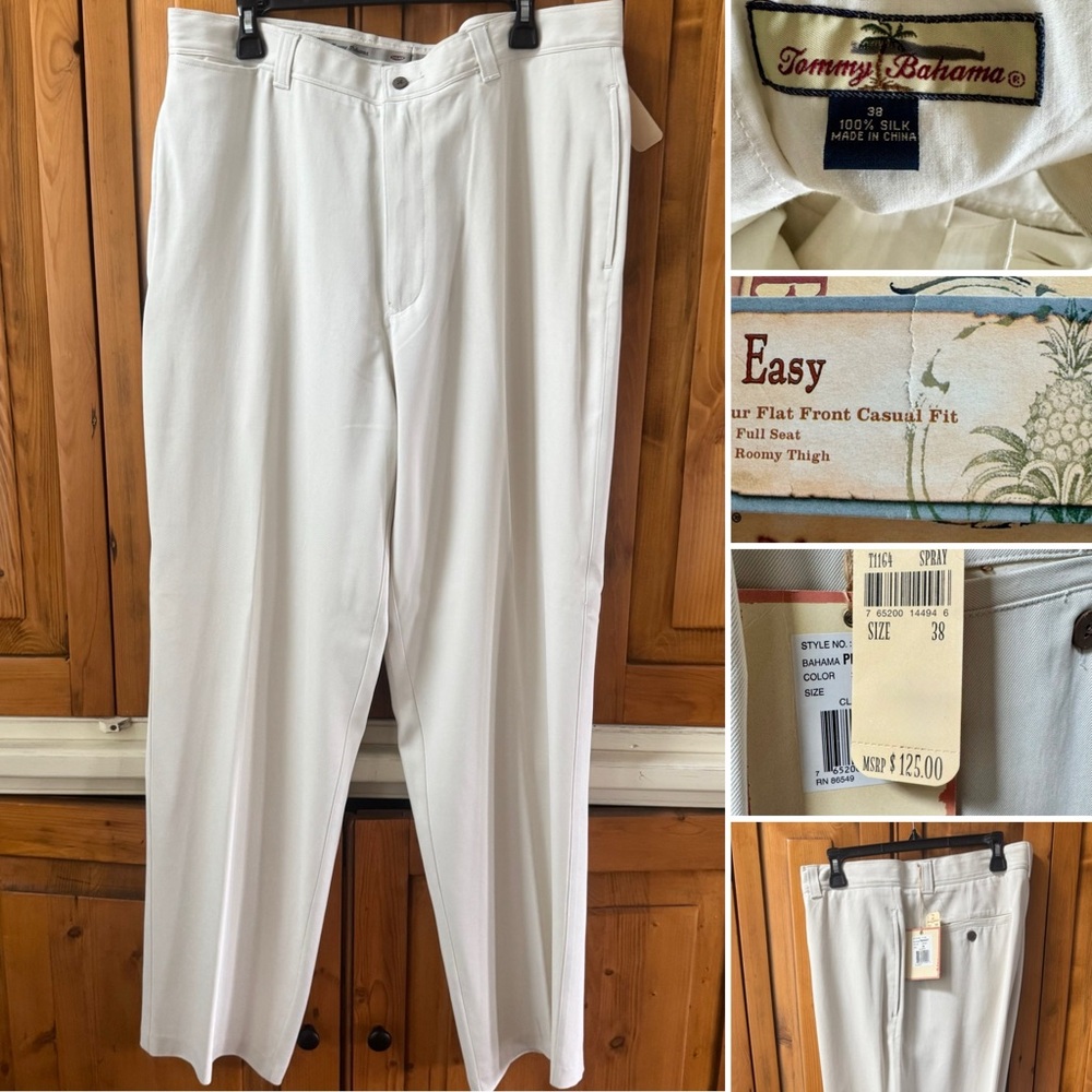 NWT Tommy Bahama 100% Silk Pants Classic Style Sz. 38
